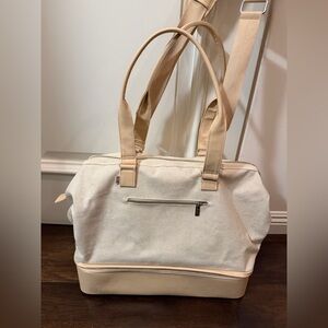 BEIS Cream and Tan Weekender Bag